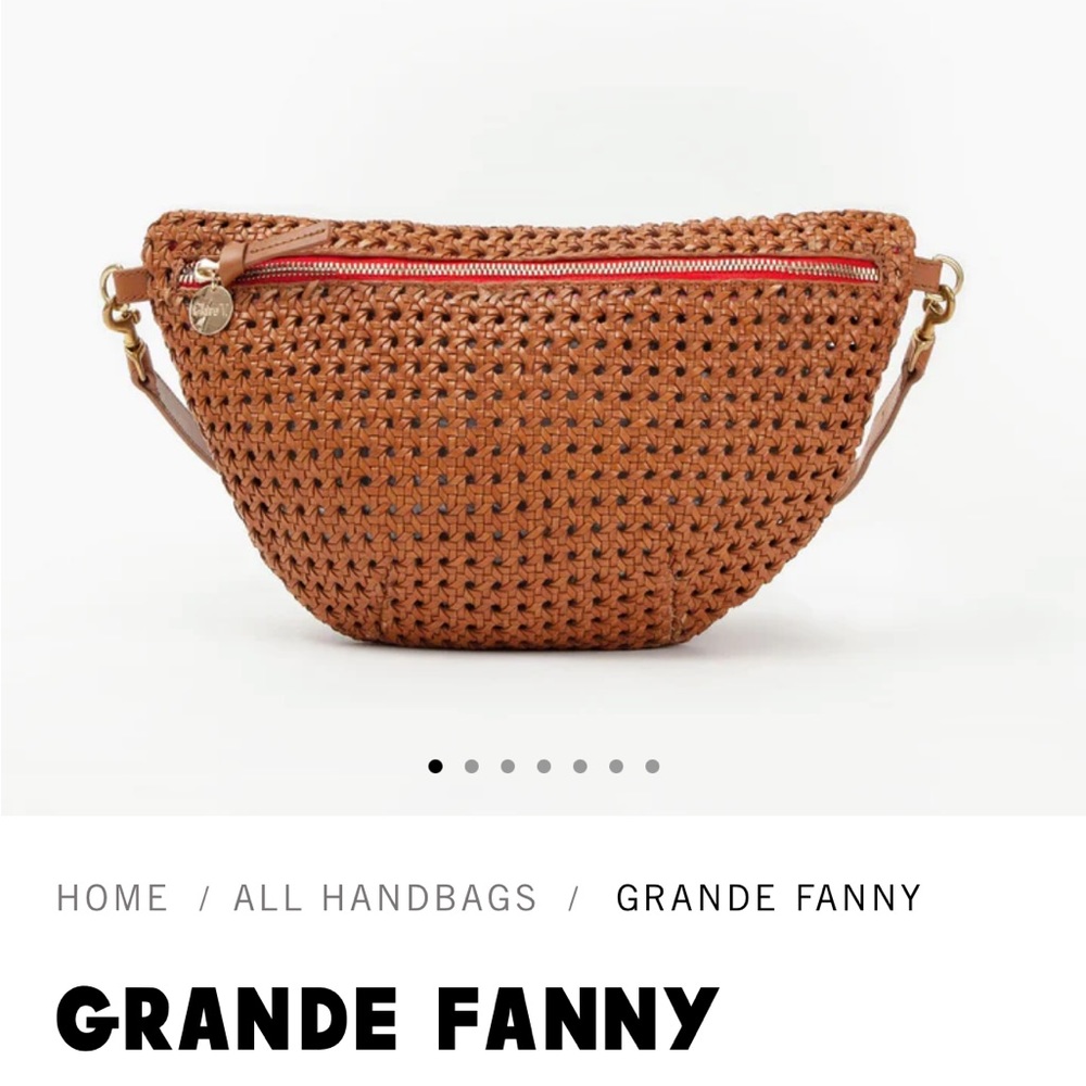 Clare V Grande Fanny in tan rattan NWT